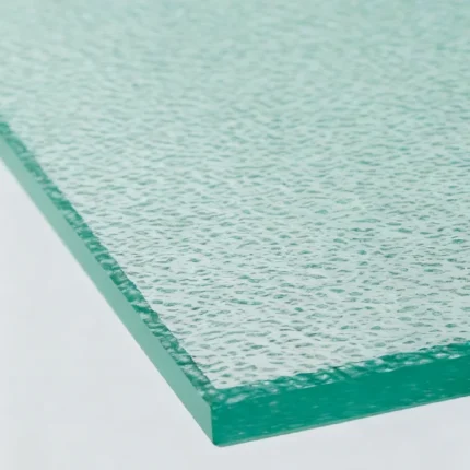 4mm spotswood patterned glass panel – edge close-up