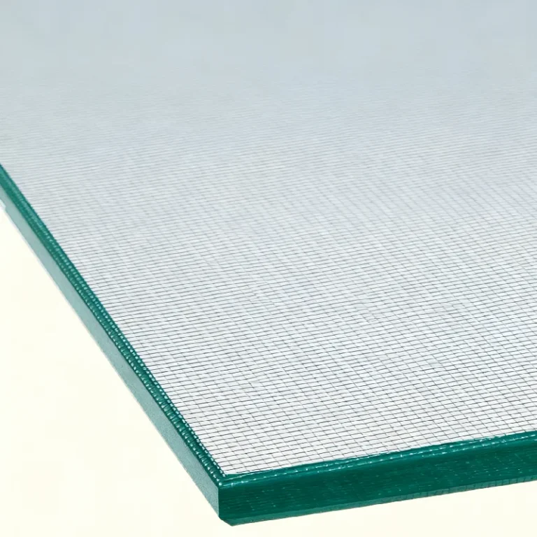 5mm satinlite patterned glass panel – edge close-up