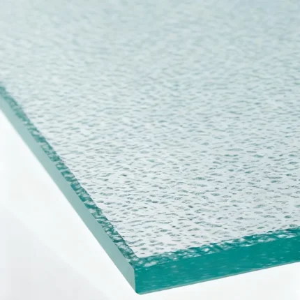 5mm spotswood patterned glass panel – edge close-up