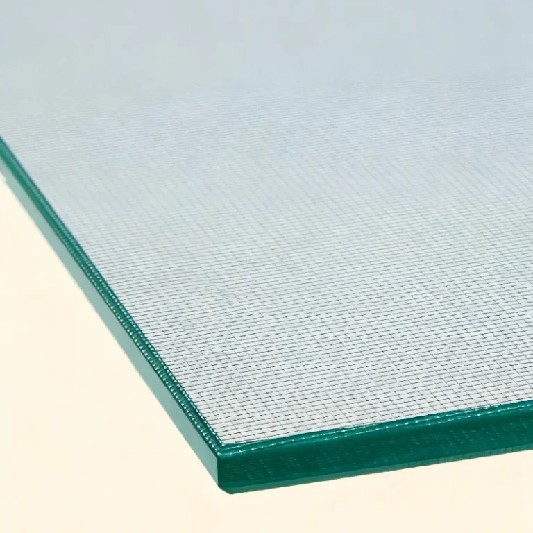 6mm satinlite patterned glass panel – edge close-up